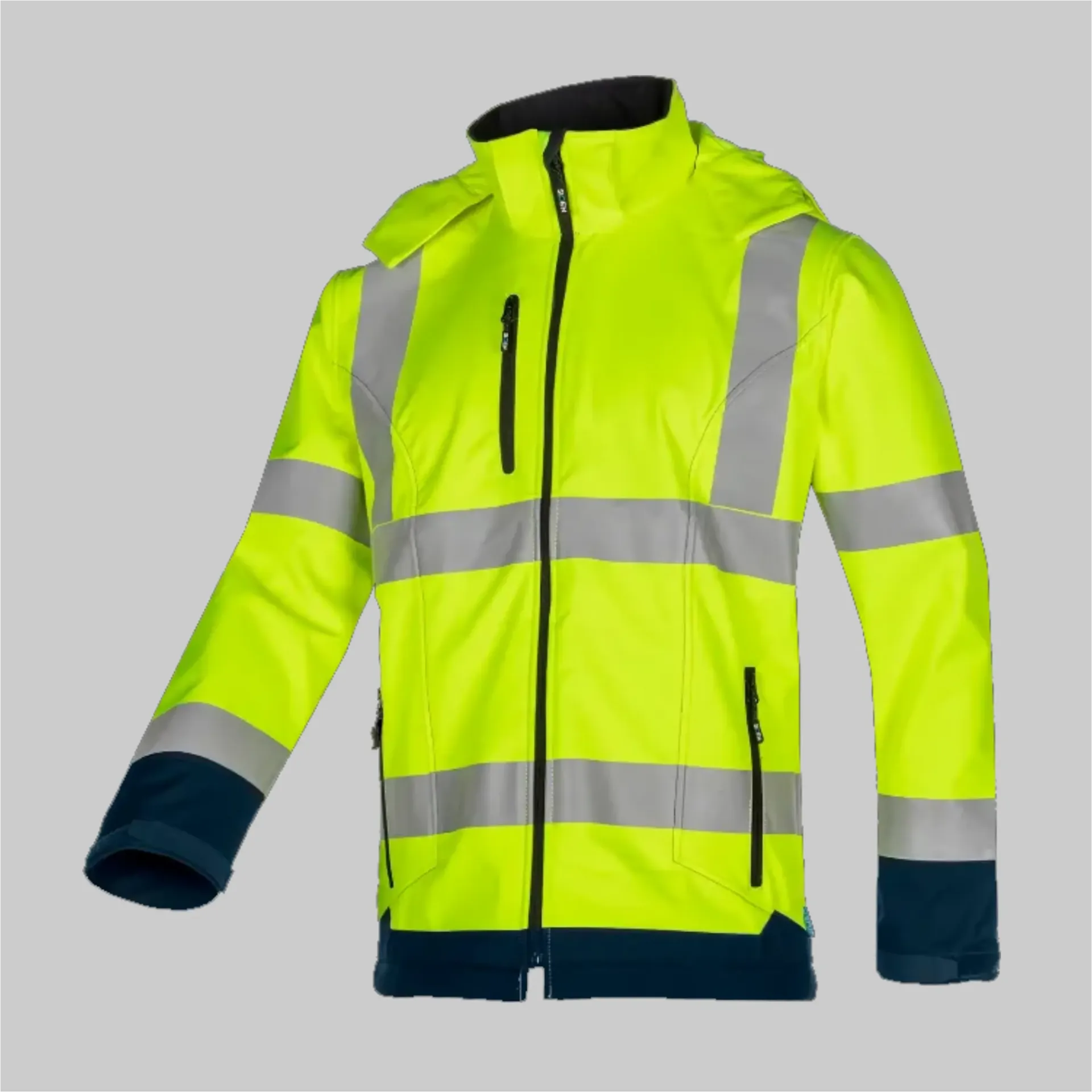 316 9933 SIOEN Fuller Laminierte Warnschutz-Softshelljacke mit abnehmbarer Kapuze