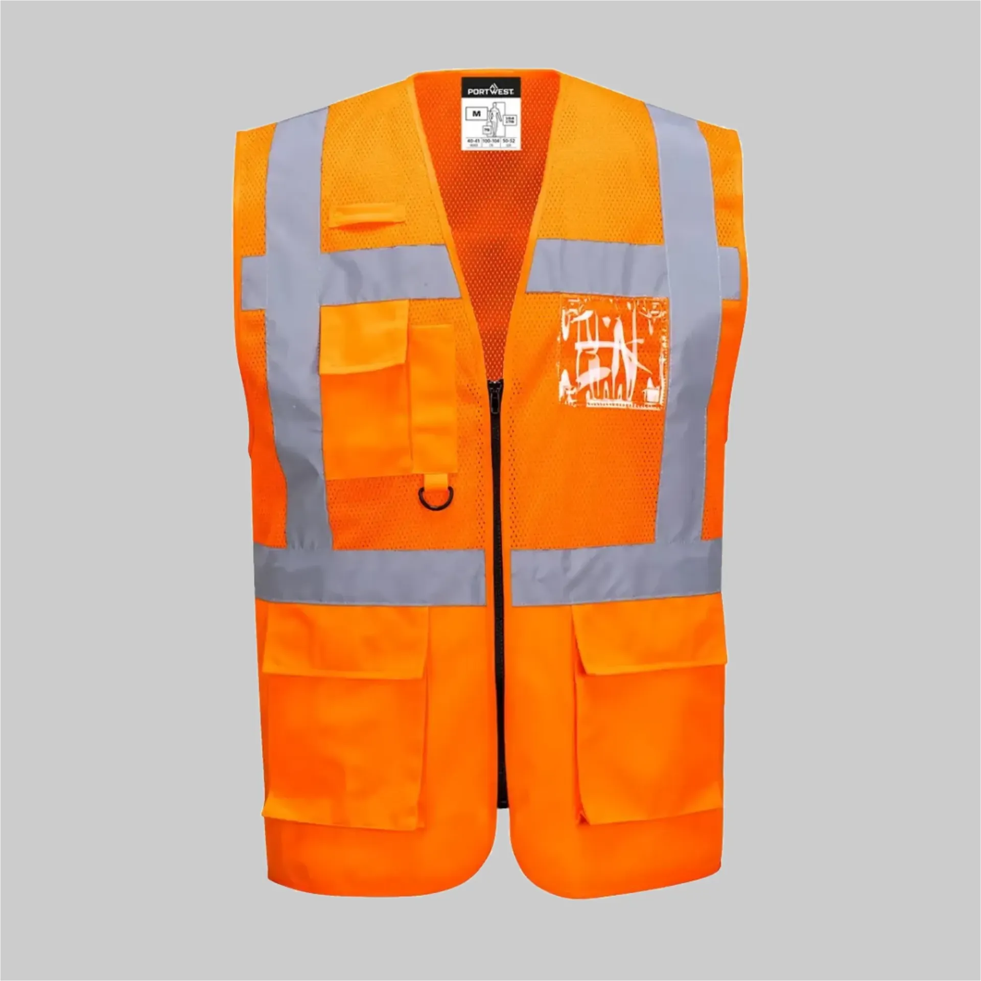 PW C496 Port West Madrid Hi-Vis Mesh Exekutiv Weste (orange, S)
