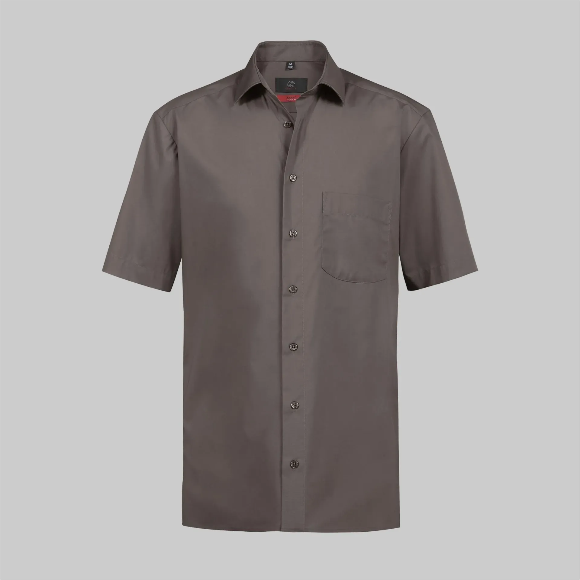 GR 6666 Herren-Hemd 1/2 RF Basic (010 Schwarz, 35/36)