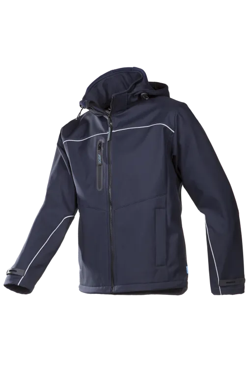 316 9934 SIOEN Homes Laminierte Softshelljacke mit abnehmbarer Kapuze (BSB blau, XS)
