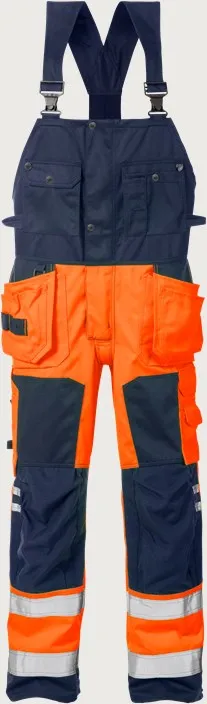 FK 101018 FRISTADS-KANSAS High Vis Handwerkerlatzhose Kl. 2 1014 PLU (171 (Warnschutz-Gelb/Marine), C44)