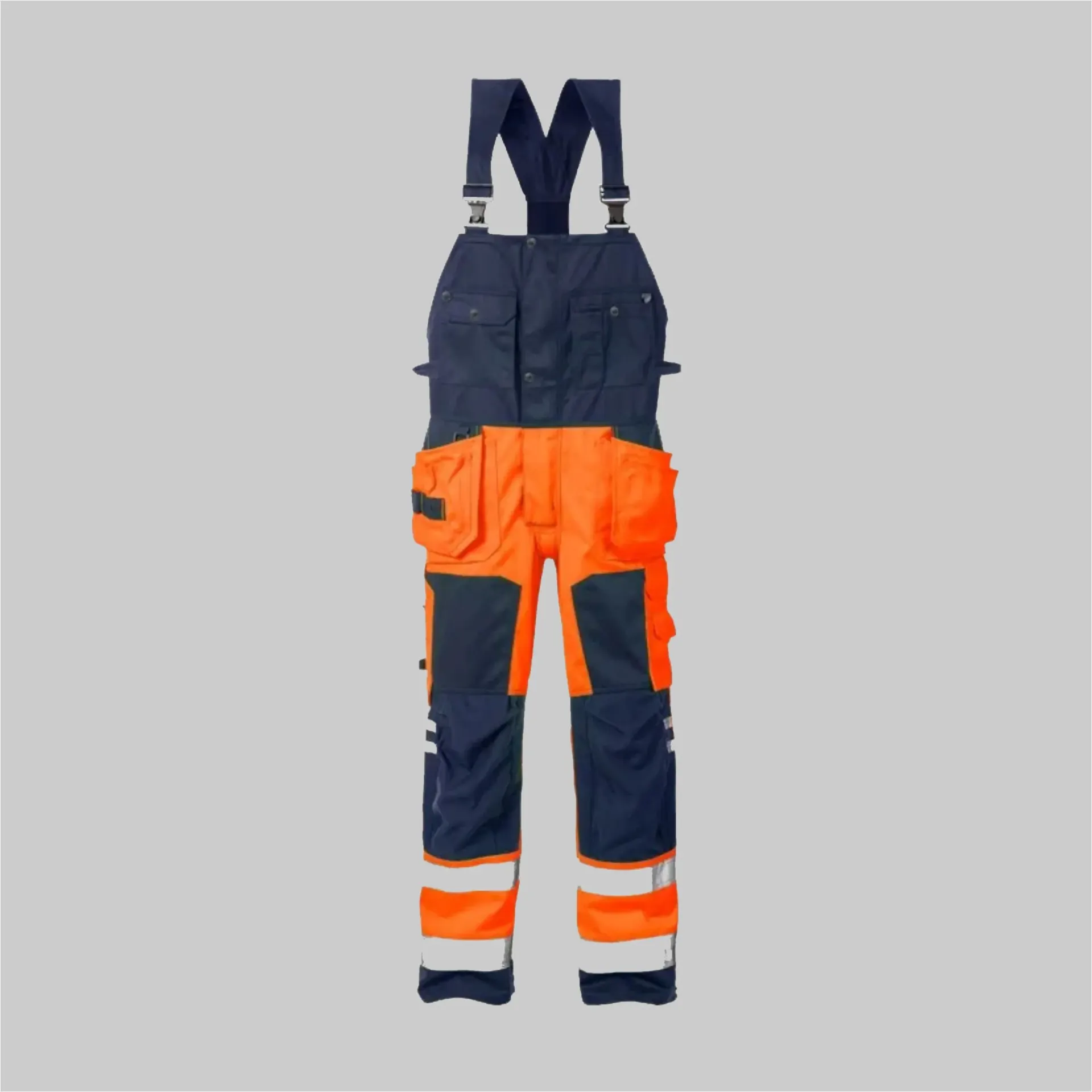 FK 101018 FRISTADS-KANSAS High Vis Handwerkerlatzhose Kl. 2 1014 PLU (171 (Warnschutz-Gelb/Marine), C44)